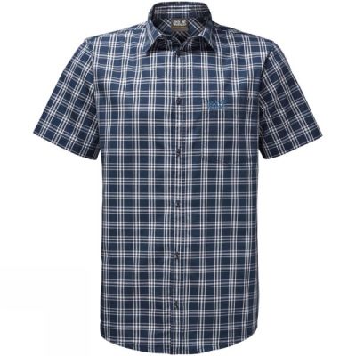 Camisa Jack Wolfskin Hot Springs Hombre Azules - Chile XBH867492